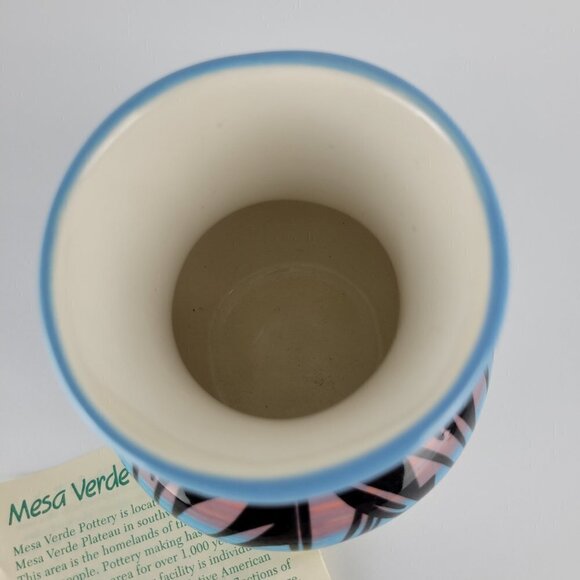 Mesa Verde Pottery Boho Native American Hand Painted Glazed Ceramic Pottery/Vase - Picture 6 of 9